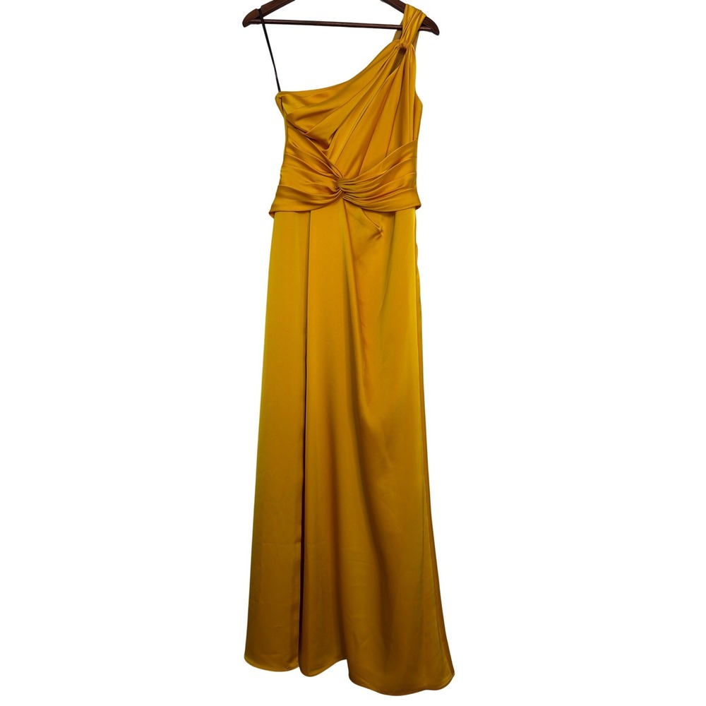 Theia Cloria Twist A-Line Gown Dandelion One Shoulder Formal Dress Size‎ 4 NWT